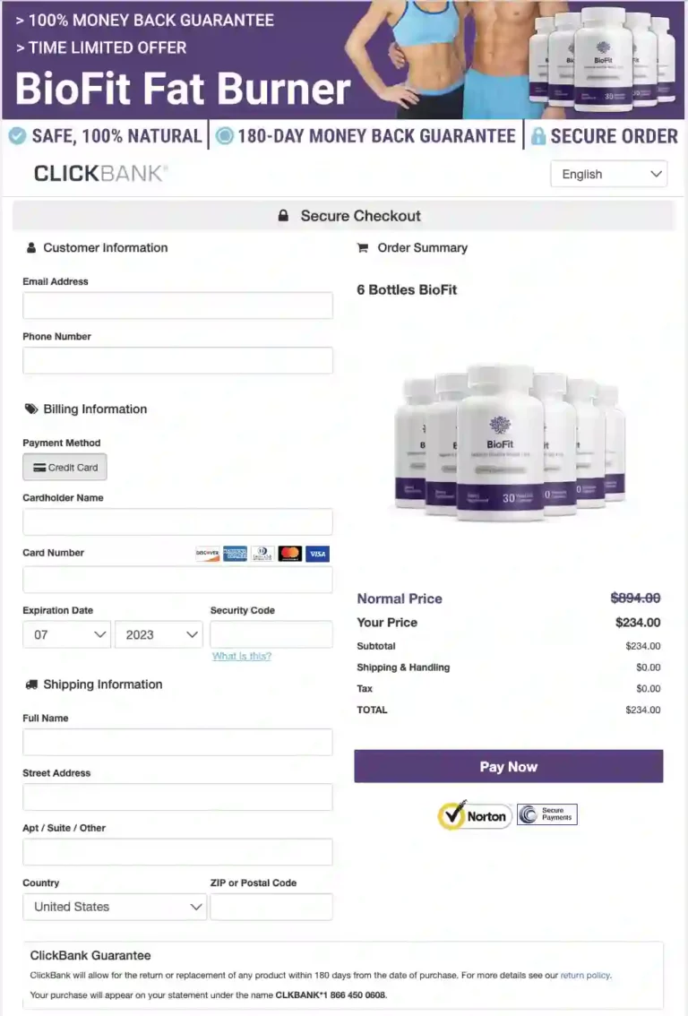 Biofit order page